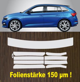 Lackschutzfolien-Komplett-Set für  Ladekante und Türeinstiege Einstiegsleisten für Skoda Scala ab 2019 und Facelift